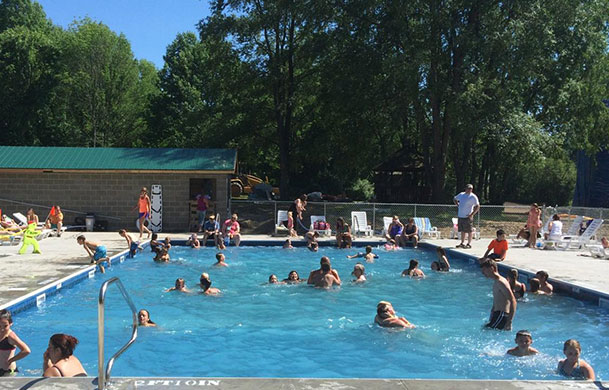 Heated swimming pool at Adventure Bound Four Winds