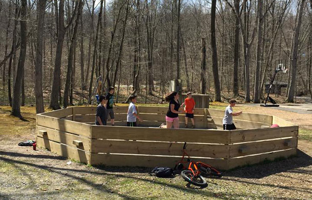 Kids playing GaGa ball at Adventure Bound Oak Creek