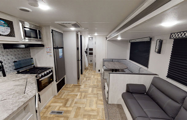 Premium RV rental seating area at Adventure Bound Southwoods
