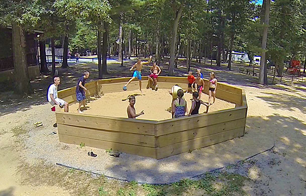 kids playing GaGa ball at Adventure Bound Tall Pines